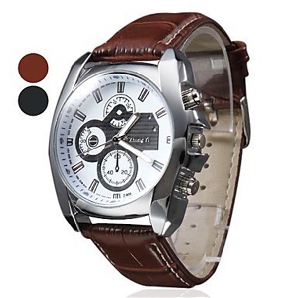 Fashion Luxury Quartz Leather Band Unisex Sport Wristwatch