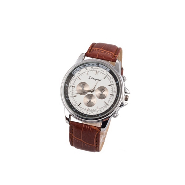 Fashion Luxury Quartz Leather Band Unisex Sport Wristwatch