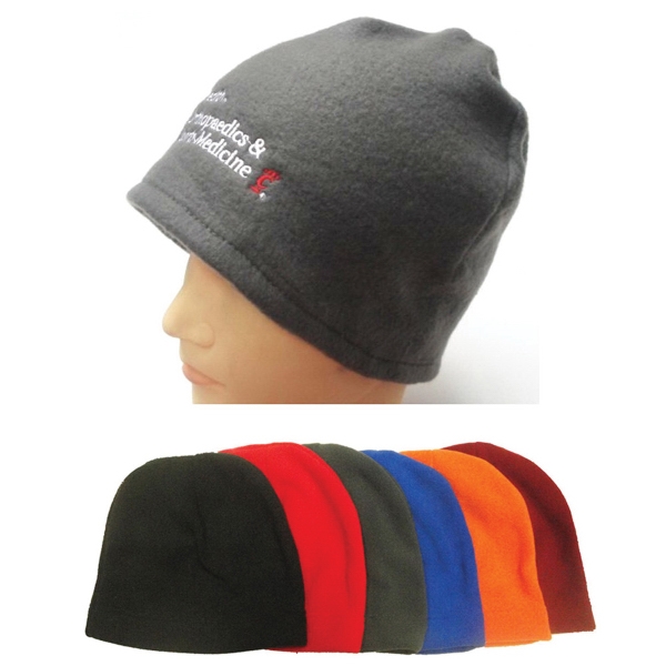Solid Colour Polar Fleece Beanie Ski Cap