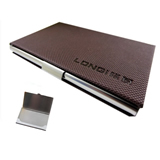 Business Name Card Holder Steel Leather Wrap Case