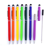 Classic Metal Ballpoint Twist Skinny Pens with Stylus on Top