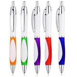 Curved Barrel Ballpoint Pen with window Grip