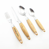 Cutlery Set With Wood-like Plastic Handle