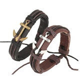 Fashion Anchor Retro Leather Bracelet