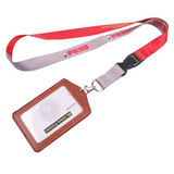 Flat Polyester Lanyards with PU Badge Holders