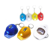 Led Helmet keychain with can opener