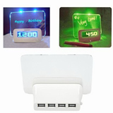 Led desk calendar message board clock