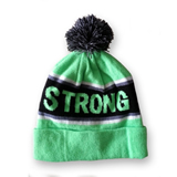 Pom Pom Knit Beanie With Jacquard Logo