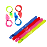 Silicone Slap Bracelet with Whistle