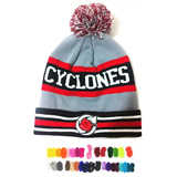 Team Pom Pom Hat With Stripe Cuff