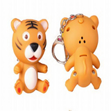 Tiger  LED Keychain toys  with Sound Flashlight